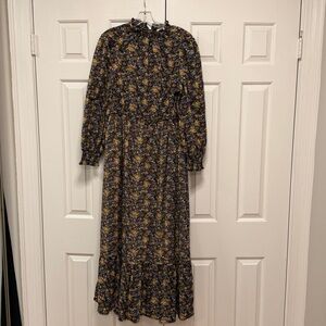 Floral Prairie Puff Sleeve peasant Dress M